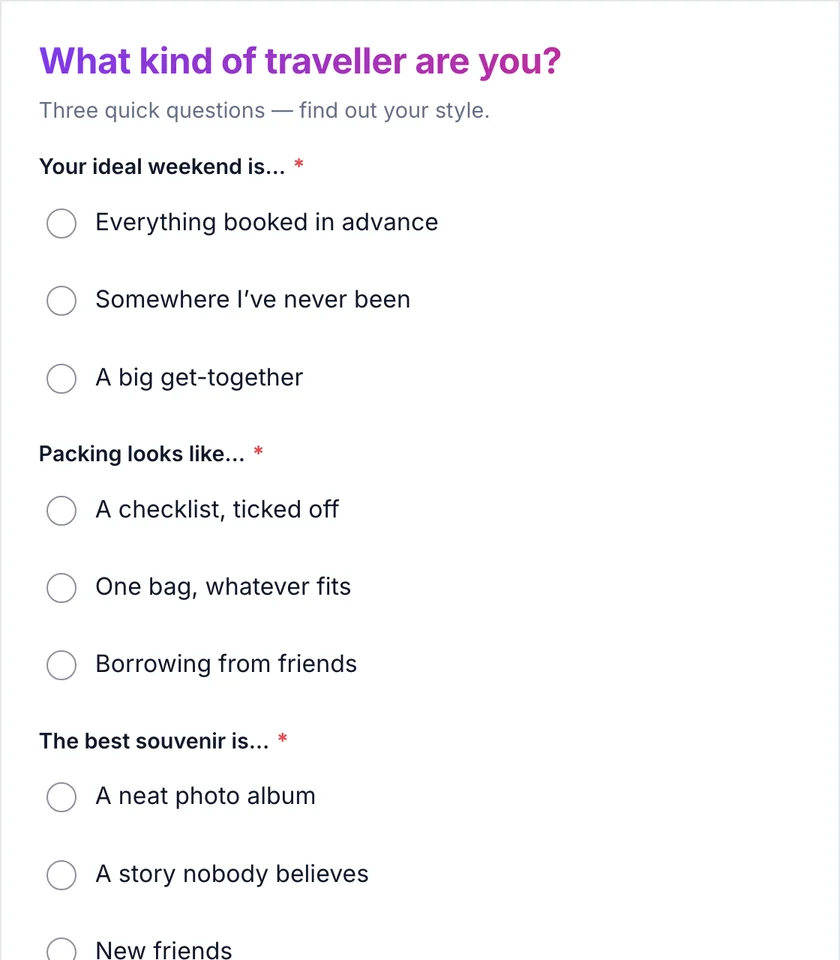 Personality quiz: what kind of traveller are you